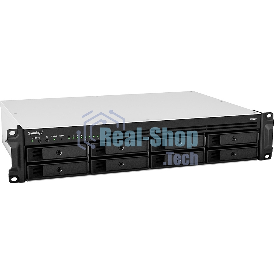 Сетевое хранилище Synology Rack 2U, QC2.2GHzCPU/4GbDDR4(upto32)/RAID0,1,5,6,10/upto 8 hot plug HDDs SATA(3,5'or2,5')(upto 12 with RX418)/2xUSB3.2/1eSATA/iSCSI/4xGbE(+1Expslot)/2xIPcam(upto 40)/2xPS/norail