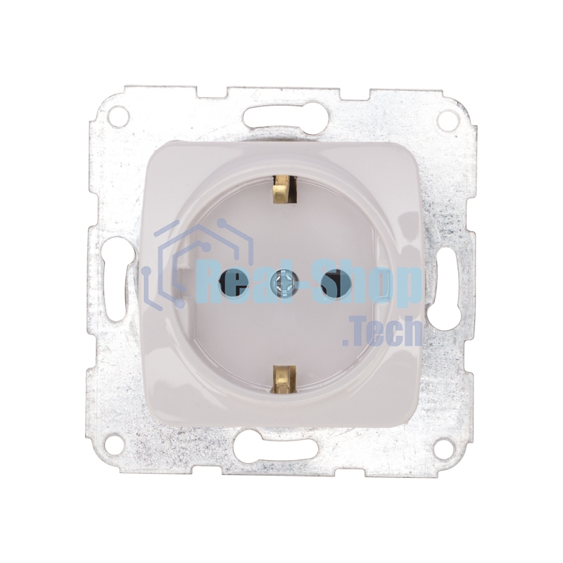 Розетка Kranz 1-ая DEA с/з с/у 16А мех. белый (1/10/120)