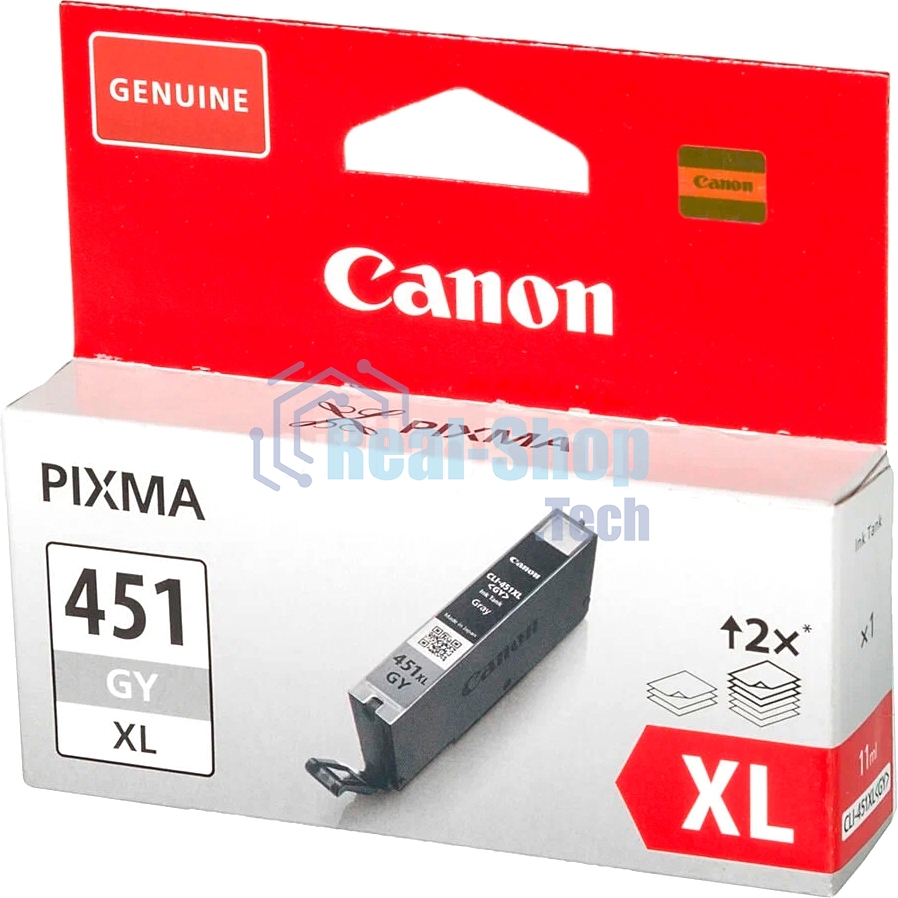 Картридж струйный Canon CLI-451XLGY серый, 780 стр. (повышенной емкости), для PIXMA iP7240, MG5440, 6340