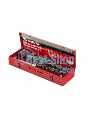 Набор головок Matrix квадрат 3/4'' головки 19 х 50 мм 20 предм. в метал. боксе