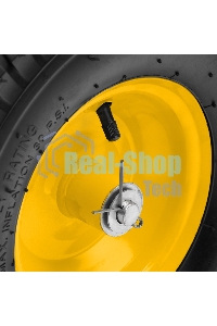 Тачка строительная Denzel усиленная, объем 140 л, 250 кг, двухколесная, колесо 15х6.00-6