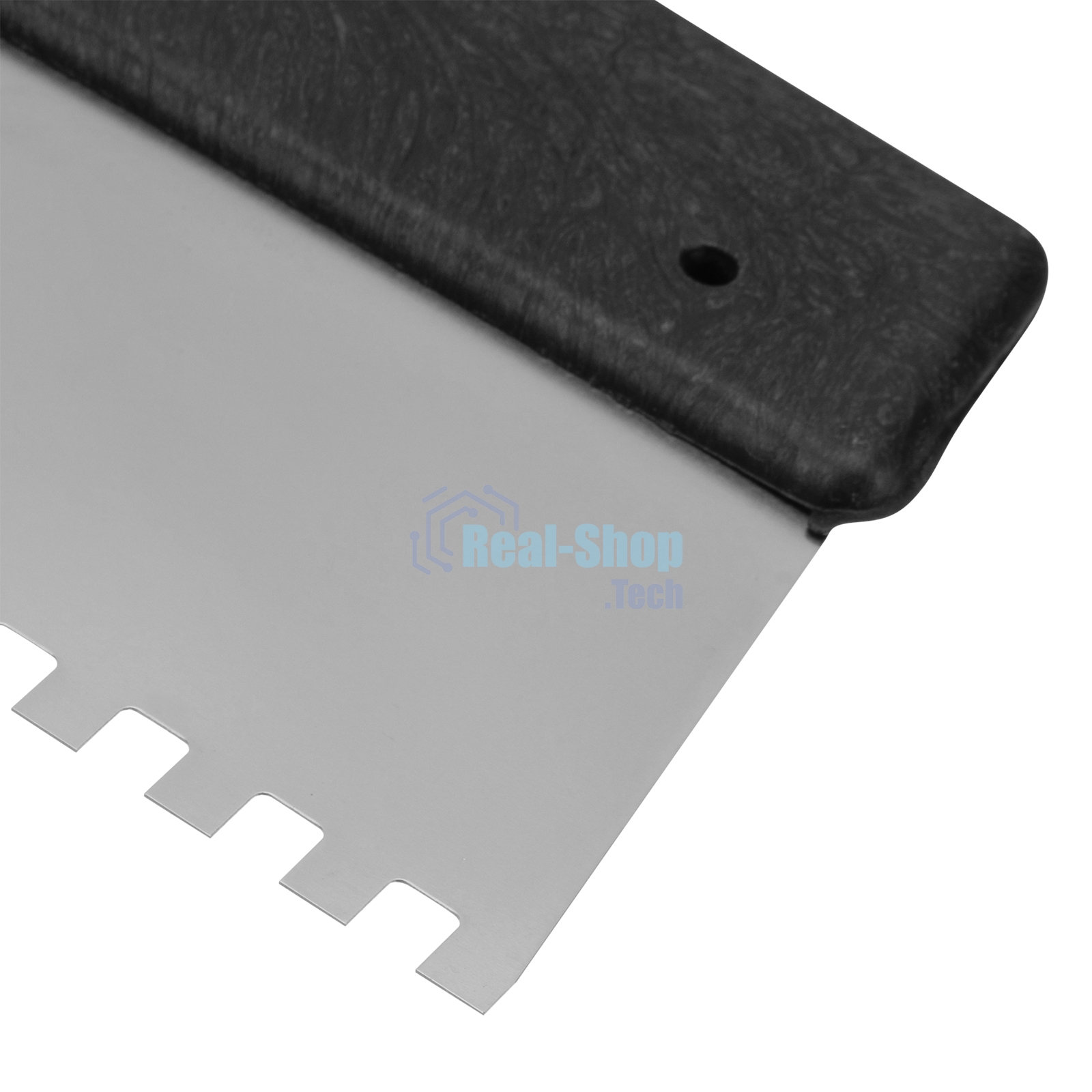 Шпатель из нержавеющей стали Сибртех 150 мм, зуб 8х8 мм, пластмассовая ручка