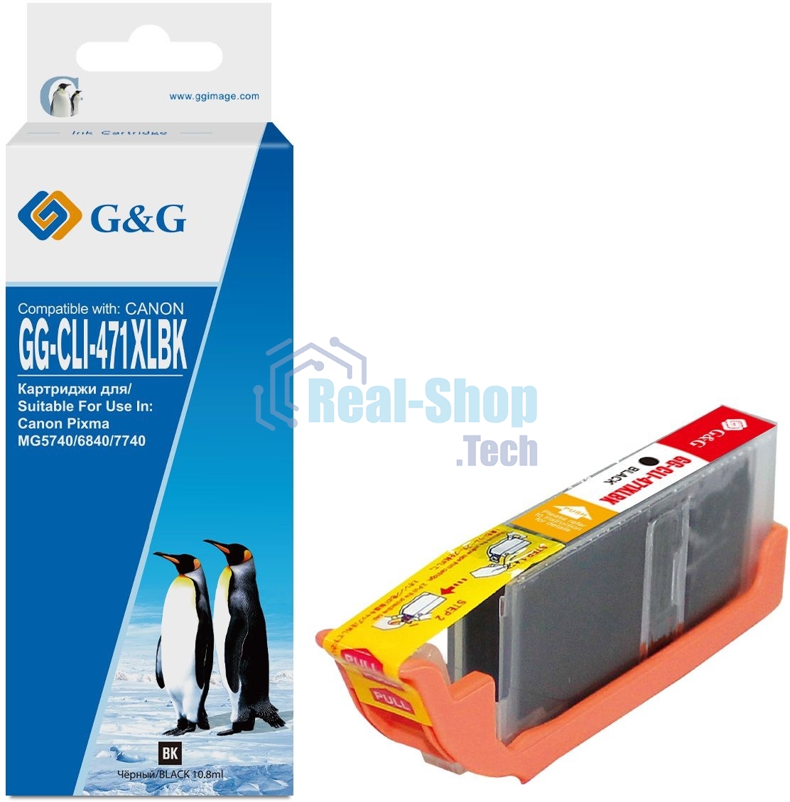 Картридж струйный G&G GG-CLI-471XLBK фото черный (10.8мл) для Canon TS5040/MG5740/MG6840/MG7740