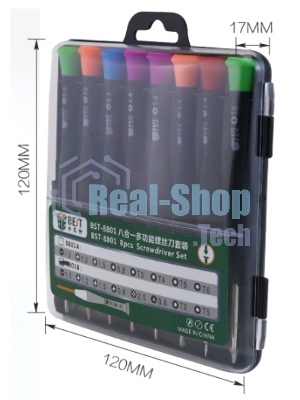 Набор отверток Best BST-8801B 8 в 1 черный