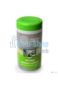 Салфетки Cactus CS-T1001E для экранов и оптики туба 100шт влажные