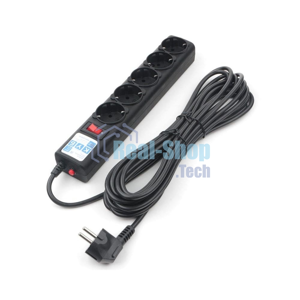 Сетевой фильтр Powercube SPG5-С3 3 м (5 розеток) черный (коробка)