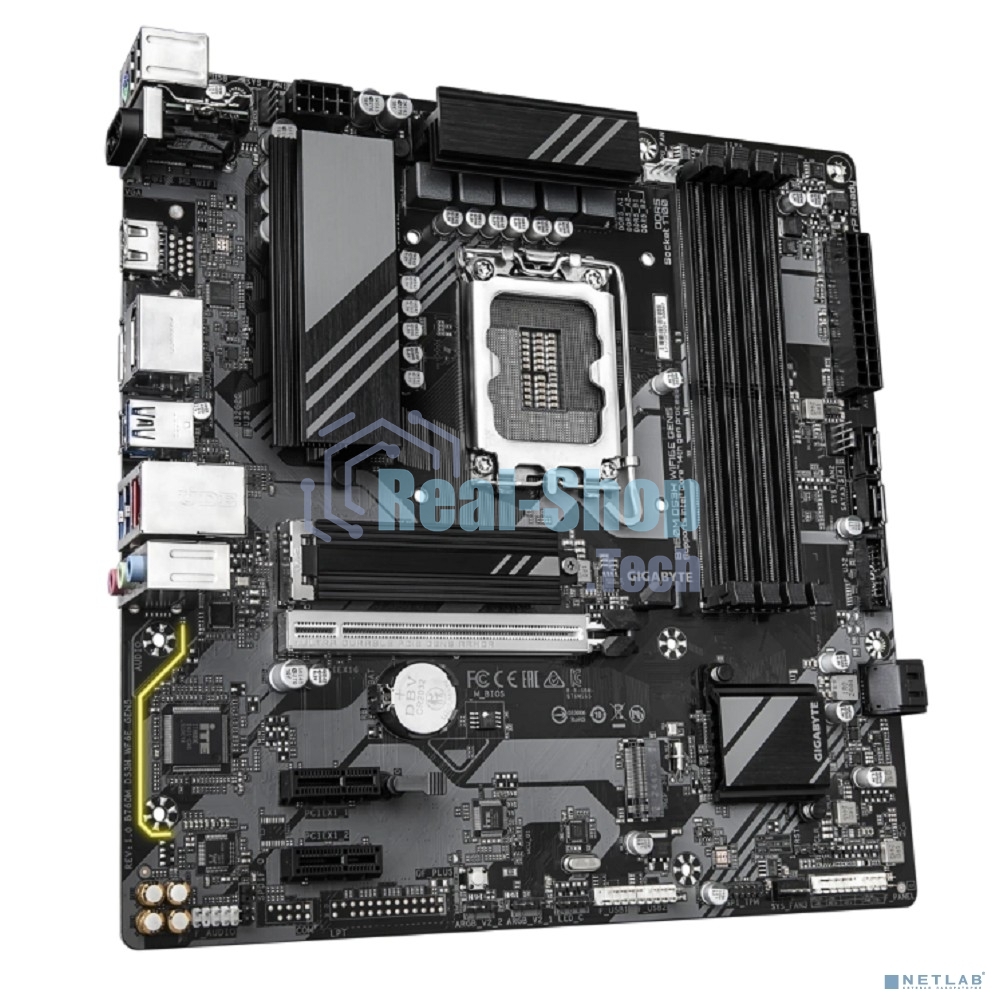Материнская плата Gigabyte B760M DS3H WIFI6E GEN5, LGA1700, Intel B760, 4xDDR5, 4xSATA, 2xM.2, 1xPCIe 5.0 x16, 2xPCIe 4.0 x1, 1xHDMI, 2xDP, 1x2.5Gb LAN, Wi-Fi 6E, Bluetooth 5.3, 1xUSB-C 10Gbps, 3xUSB-A 5Gbps, 2xUSB-A 2.0, 3x3.5 мм, 7.1, mATX