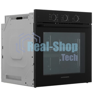 Духовой шкаф Kuppersberg HO 603 Black Glass, High-Tech, 78 л, поворотное управление, таймер, 6 режимов, макс. температура 310 градусов, энергоэффективность А, цвет черный, цвет фурнитуры черный