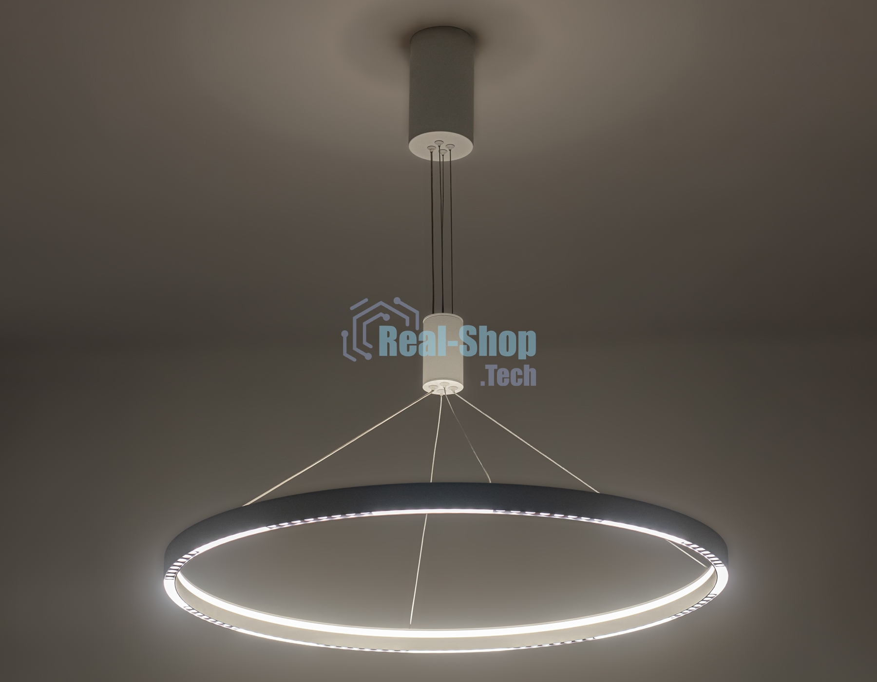 Подвесной светодиодный светильник Ambrella light FL5855 WH белый 40W 3000K/4200K/6400K D800*860 (без ПДУ)