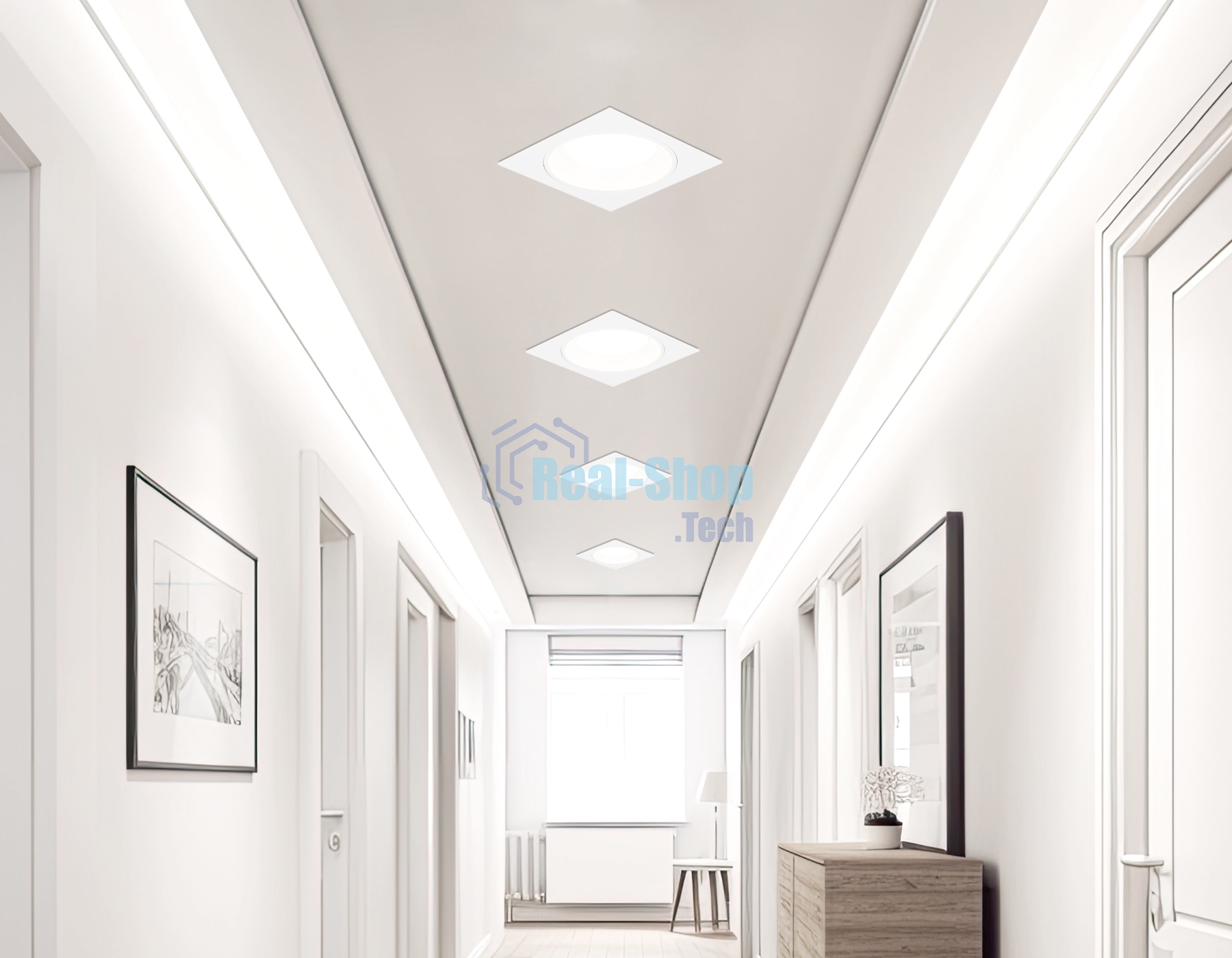 Светильник Ambrella light TN52341 SWH/GWH белый песок/белый глянец GX53 max 12W 115*115*25