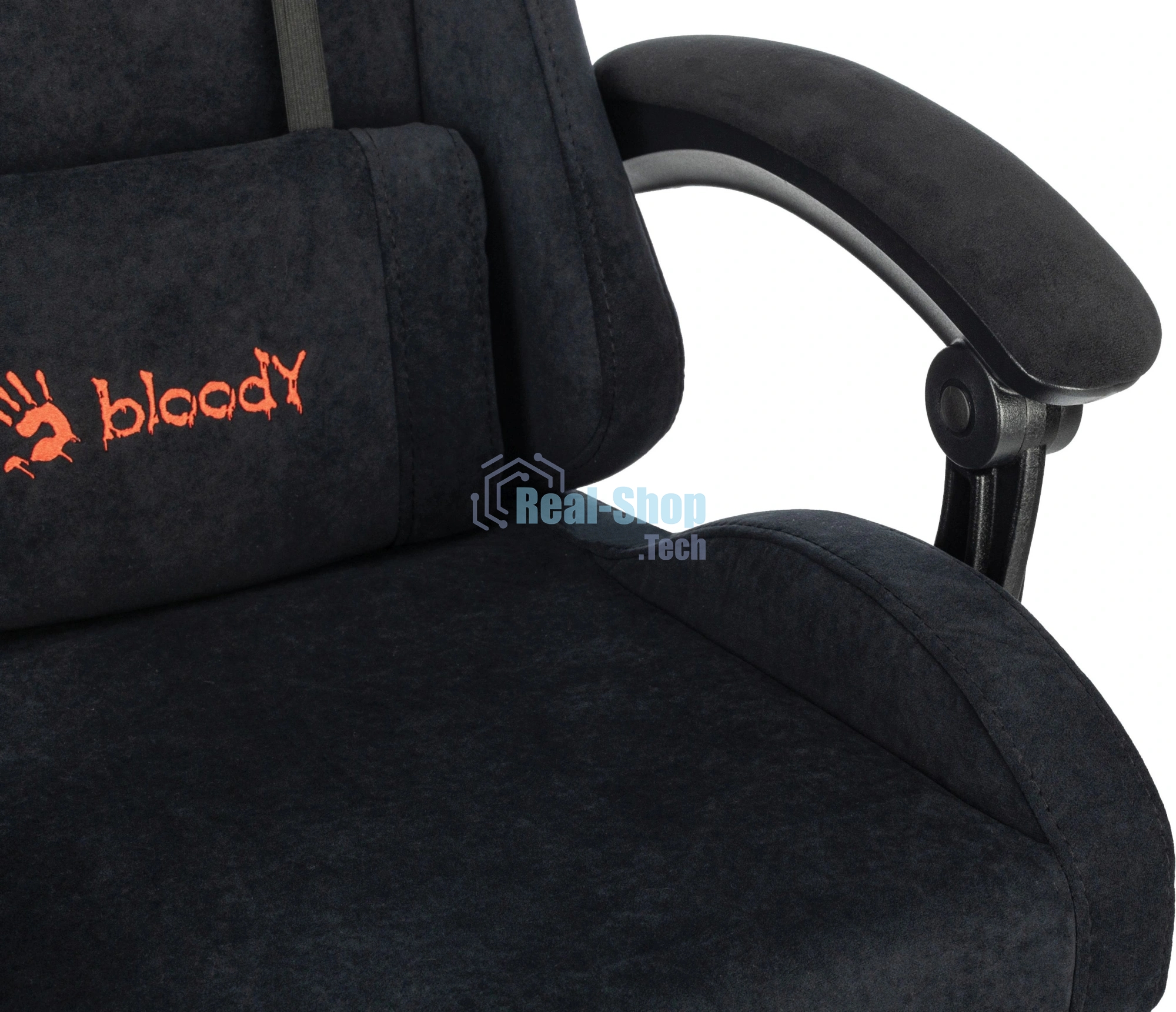 Кресло A4Tech Bloody GC-560 черный, ткань, 150 кг, подголовник, регулируемые подлокотники, механизм качания