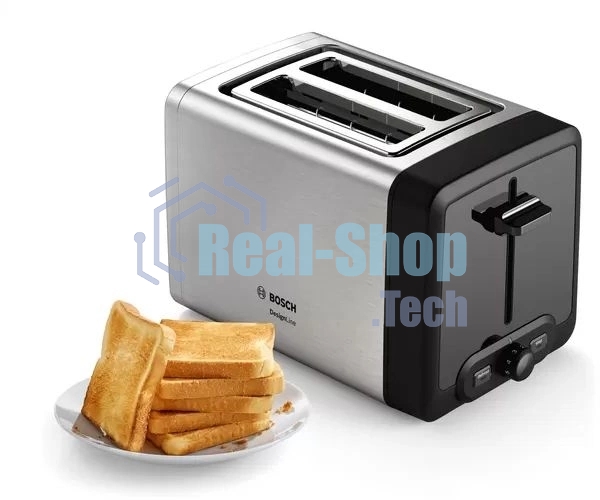 Тостер Bosch TAT4P420 нержавеющая сталь, 970 Вт, 2 слота