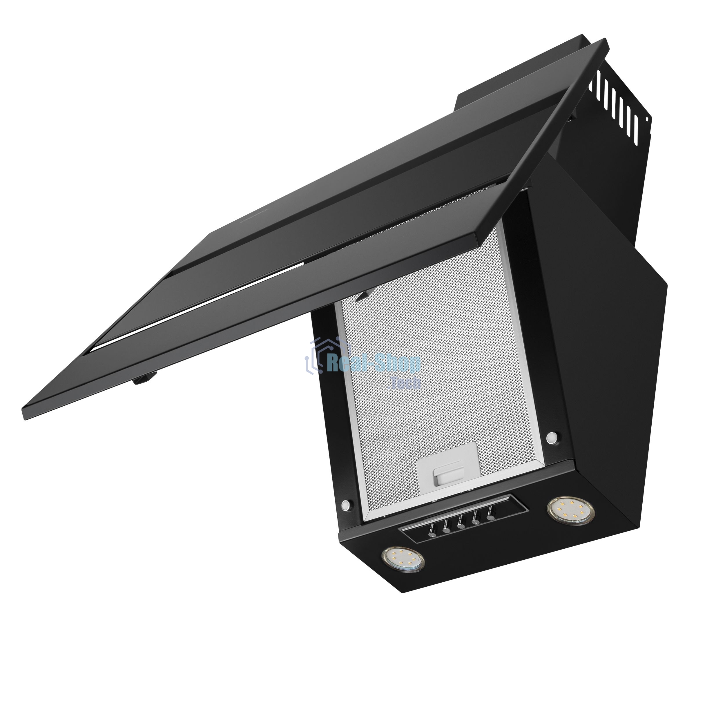 Вытяжка каминная Maunfeld Bridge 60 нержавеющая сталь/черное стекло, 60 см, 850 куб. м/ч, 51 дБ