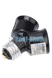 Разветвитель цокольный Rexant Е27-2хЕ27 черный