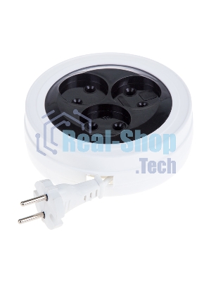 Удлинитель-рулетка PROconnect STANDARD 5 м, 3 гнезда, 2х0.75 мм², б/з, белый