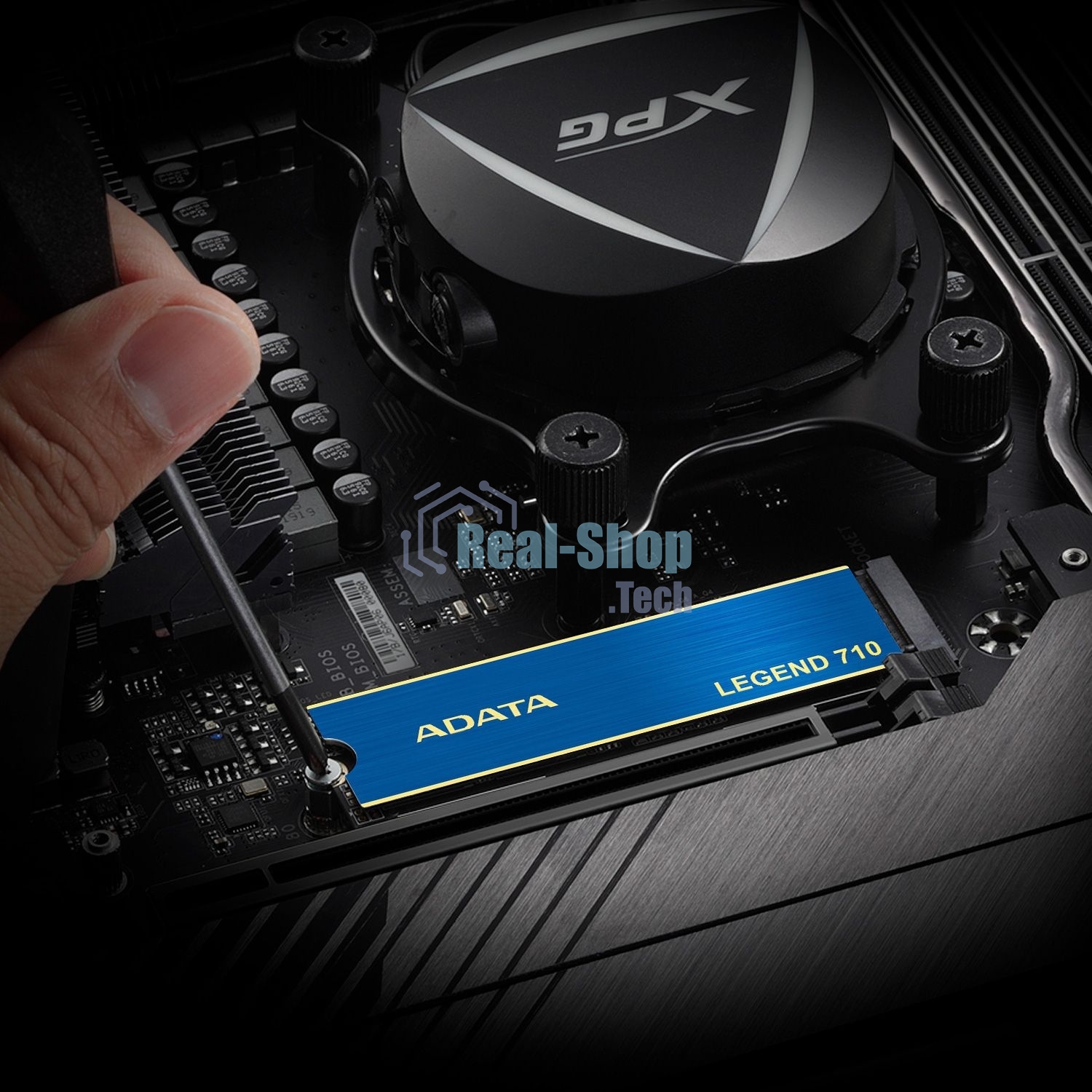 Накопитель SSD ADATA LEGEND 710, 512Gb, PCIe 3.0 x4, M.2 2280, NVMe, R/W 2400/1600, с радиатором