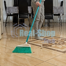 Щетка Home Palisad пластмасс. для подмет. пола, премиум, 23 см, c черенком, 120 см, бирюз. щетина