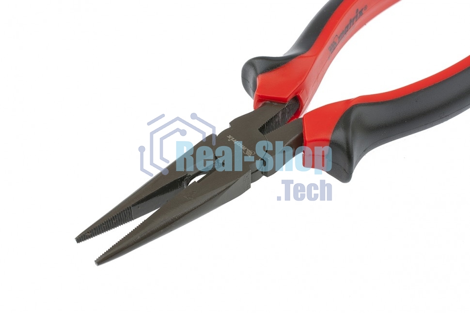 Длинногубцы Matrix черный Nickel, 160 мм, прямые, двухкомпонентные рукоятки