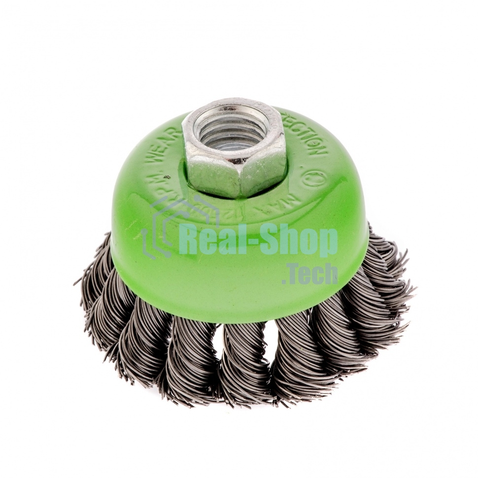 Щетка для УШМ Сибртех 65 мм, М14, Чашка, крученая проволока 0,5 мм 746207