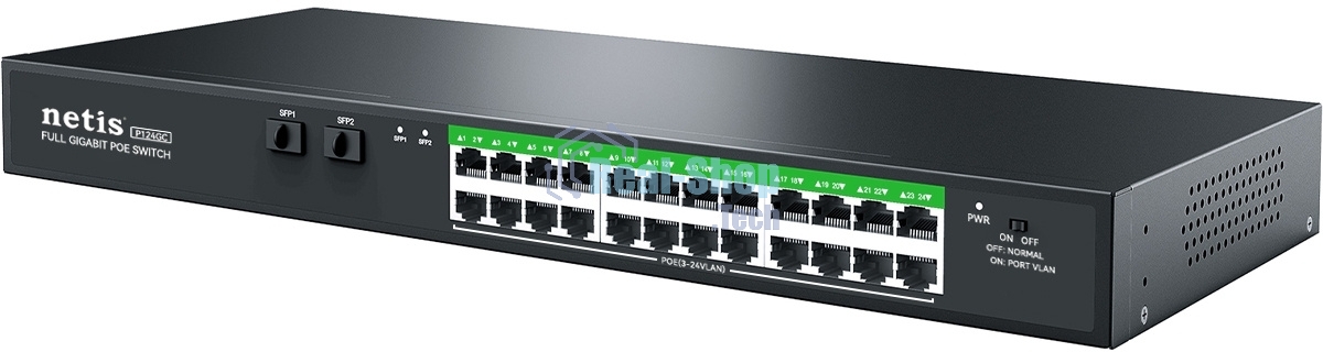 Коммутатор Netis 24PORT 10/1000M POE 2 SFP COMBO P124GC