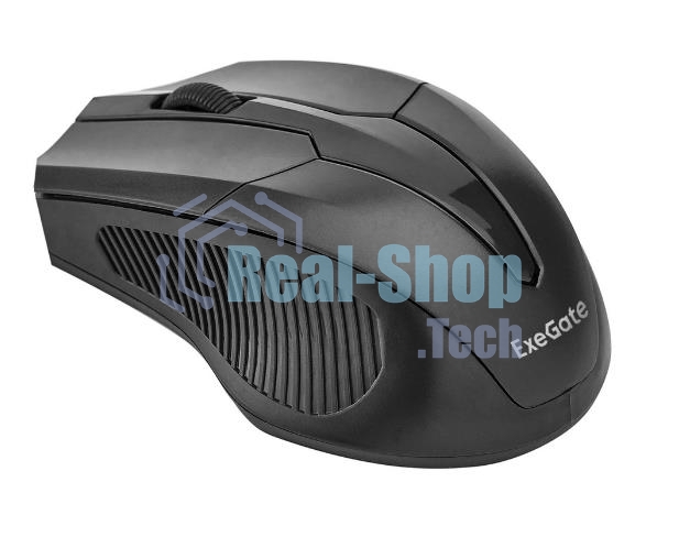 Мышь беспроводная ExeGate SR-9034 черный, 1600 dpi, радиоканал, USB, кнопки - 4
