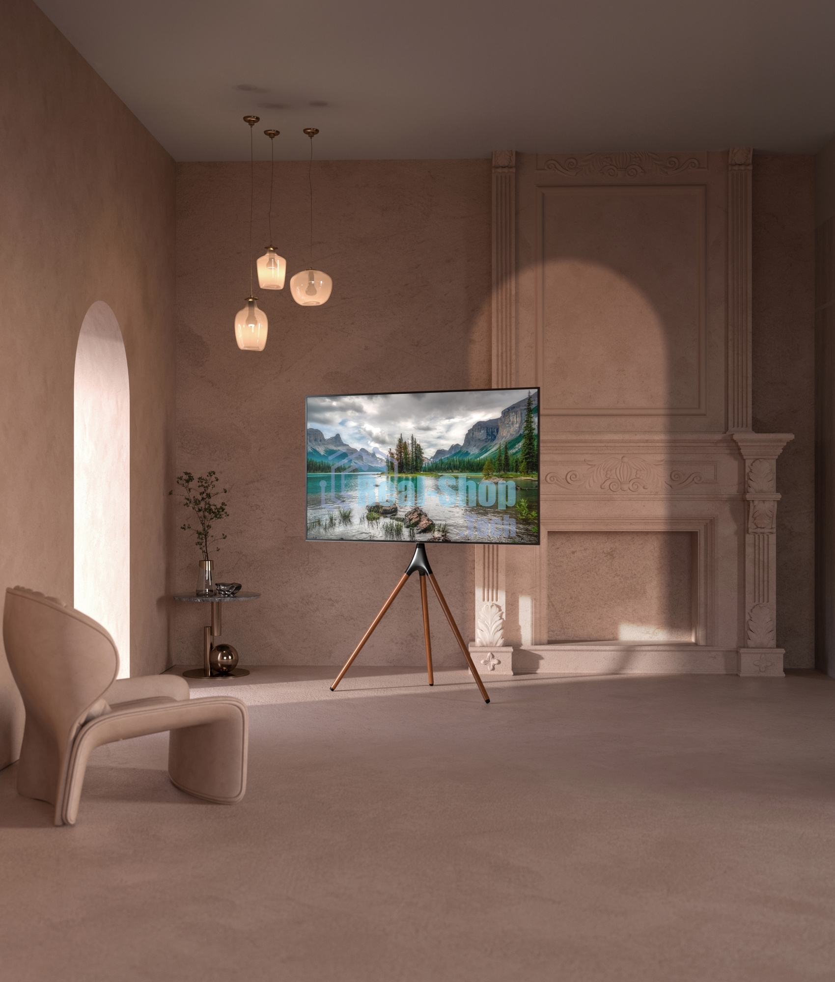 Подставка для телевизора Cactus CS-ST1246BKWN черный/орех 45