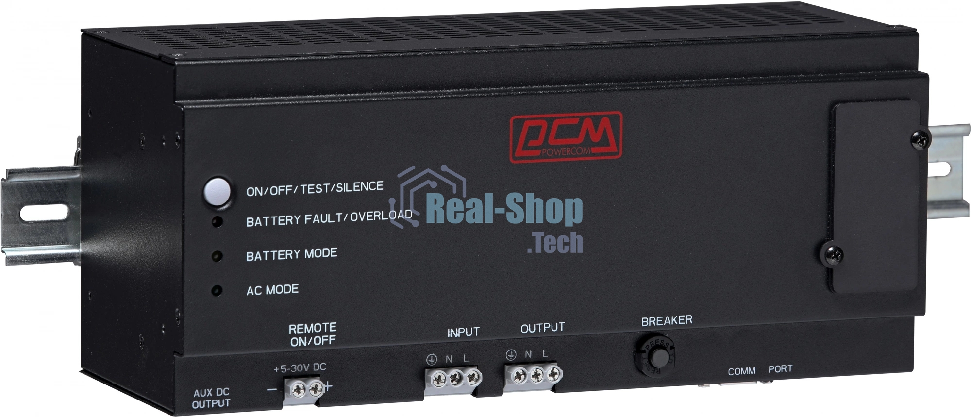 Источник бесперебойного питания Powercom DRU 850VA/510W, DIN Rail, 230V, RS-232, 2 year warranty (1114019)