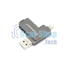 Флешка USB Dr. Memory 051, 64Gb, USB 3.0/USB Type-C, R/W 120/70, серый