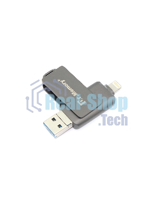 Флешка USB Dr. Memory 051, 64Gb, USB 3.0/USB Type-C, R/W 120/70, серый