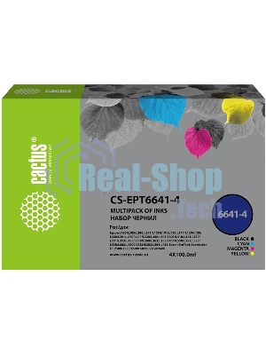 Чернила Cactus CS-EPT6644 желтый, 100 мл, для Epson L100/L110/L120/L132/L200/L210/L222/L300/L312/L350/L355/L362/L366/L456/L550/L555/L566/L1300