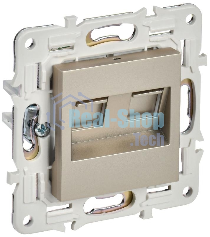 SKANDY Розетка компьютерная двойная RJ45 кат.6 SK-K04Sh шампань | SK-K20-2-K37 | IEK