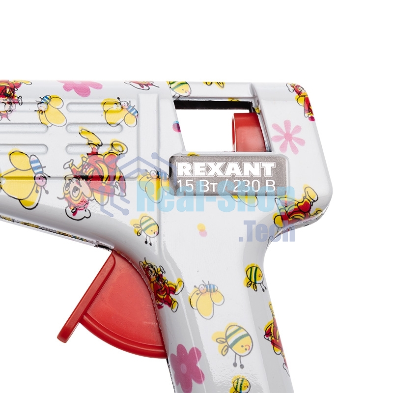 Клеевой пистолет Rexant, 15 Вт, Ø7 мм + набор цветных стержней 12 шт, блистер