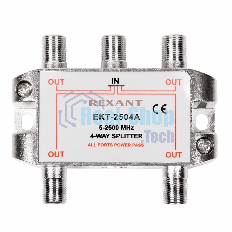 Делитель ТВ Rexant х 4 под F разъем 5-2500 МГц 