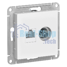 Механизм розетки 2-м AtlasDesign комп. RJ45 кат.5E+TV белый SchE ATN000189