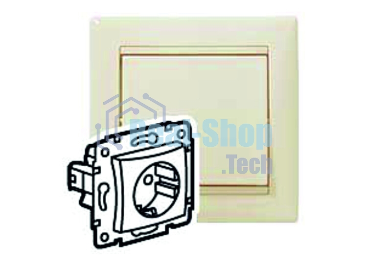 Розетка Legrand 774321 2К+3 со шторками, слон. кость Valena