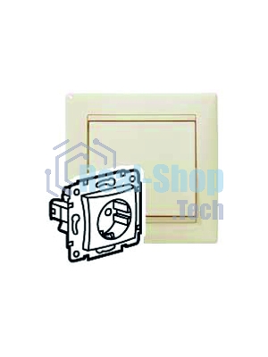 Розетка Legrand 774321 2К+3 со шторками, слон. кость Valena