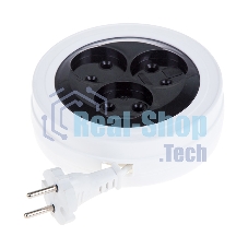 Удлинитель PROconnect STANDARD рулетка 3 м, 3 гнезда, 2х0.75 мм², б/з, белый