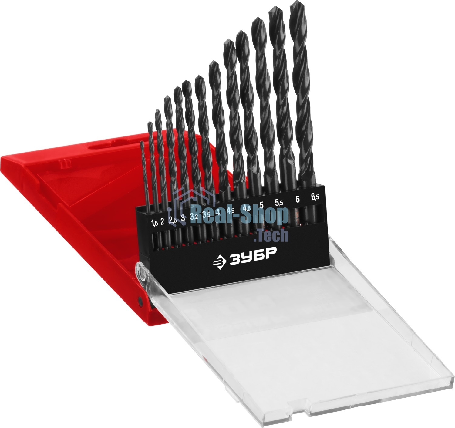 Набор сверл по металлу ЗУБР МАСТЕР 13шт(1.5-6.5мм), сталь Р6М5, класс В