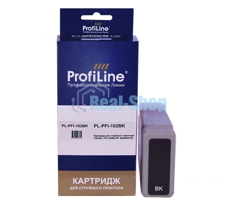 Картридж струйный ProfiLine PL-PFI-102BK для принтеров Canon IPF510/IPF605/IPF610/IPF650/IPF655/IPF710/IPF750/IPF755/IPF760/IPF765 с чернилами Black