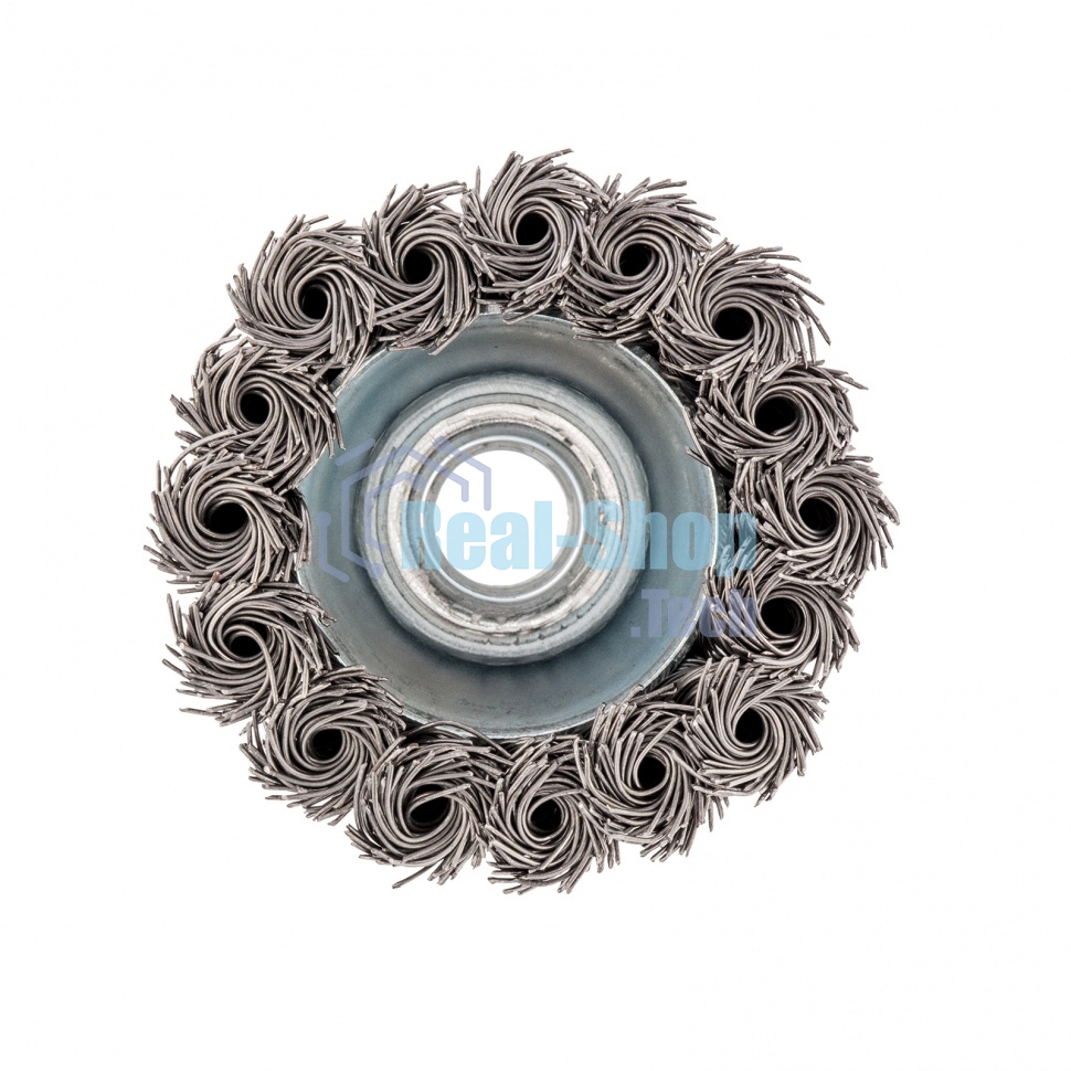 Щетка для УШМ Сибртех 65 мм, М14, Чашка, крученая проволока 0,5 мм 746207