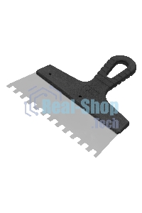 Шпатель из нержавеющей стали Сибртех 200 мм, зуб 8х8 мм, пластмассовая ручка