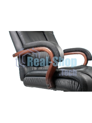Кресло Бюрократ T-9925WALNUT/BLACK черный, кожа