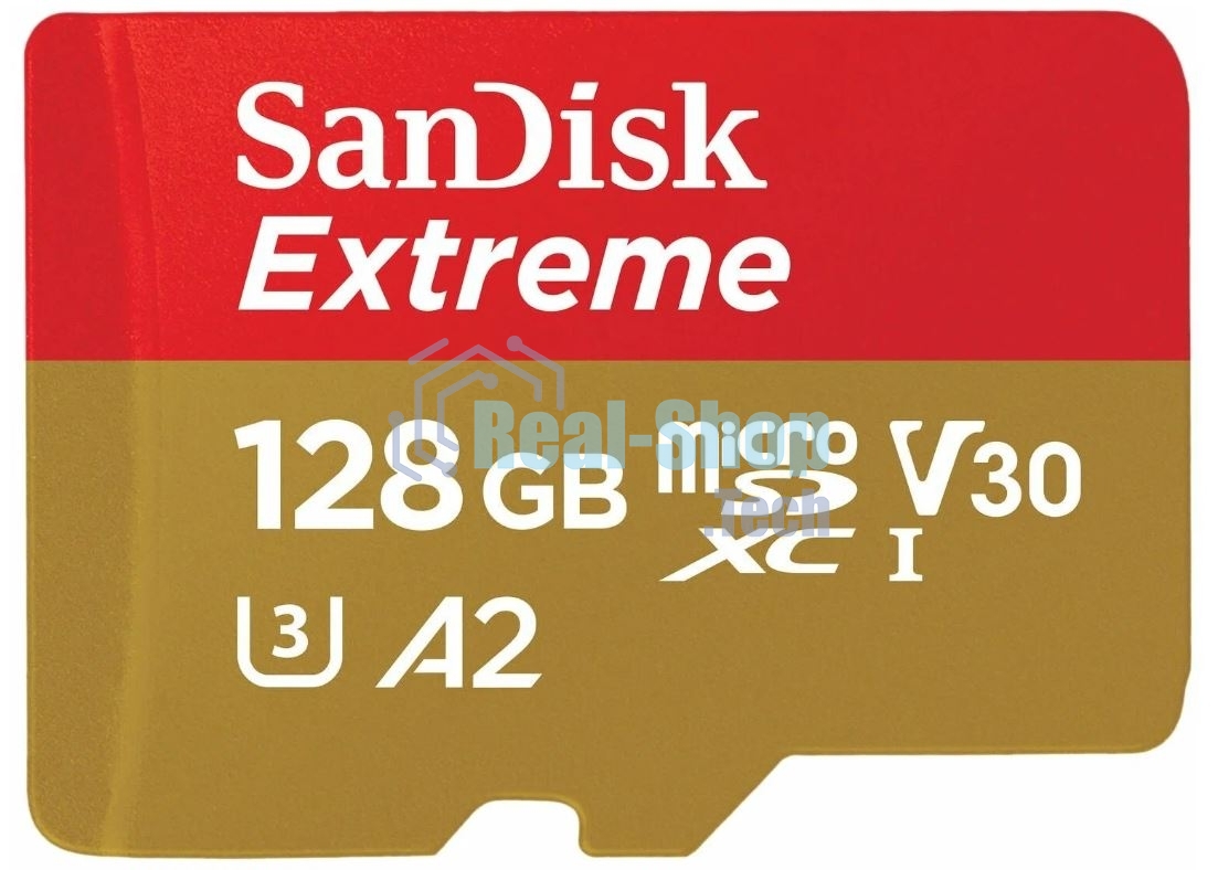 Флеш карта microSD 128Gb SanDisk microSDXC Class 10 UHS-I A2 C10 V30 U3 Extreme 190MB/s