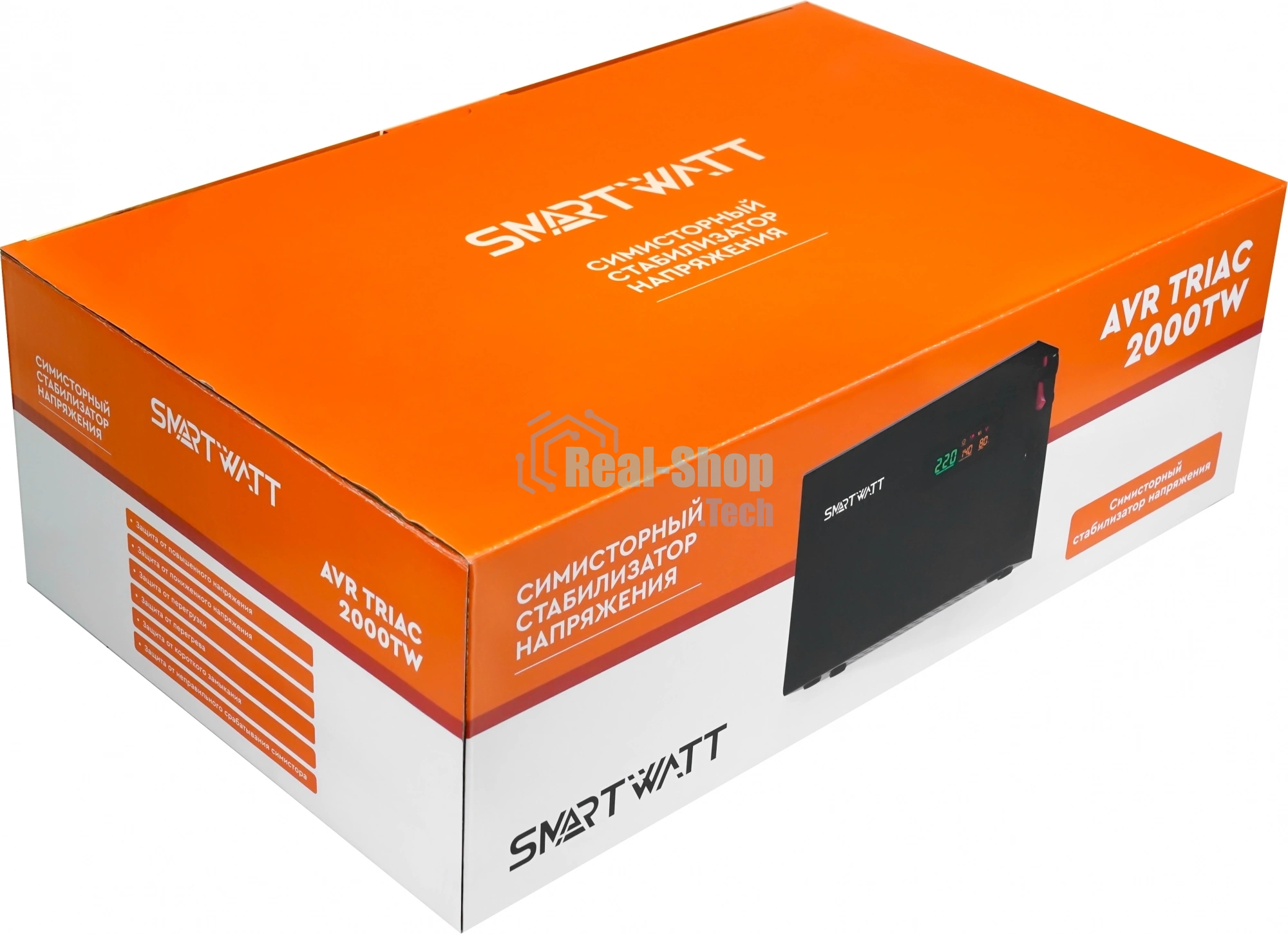 Стабилизатор напряжения Smartwatt AVR Triac 2000TW 2000ВА черный