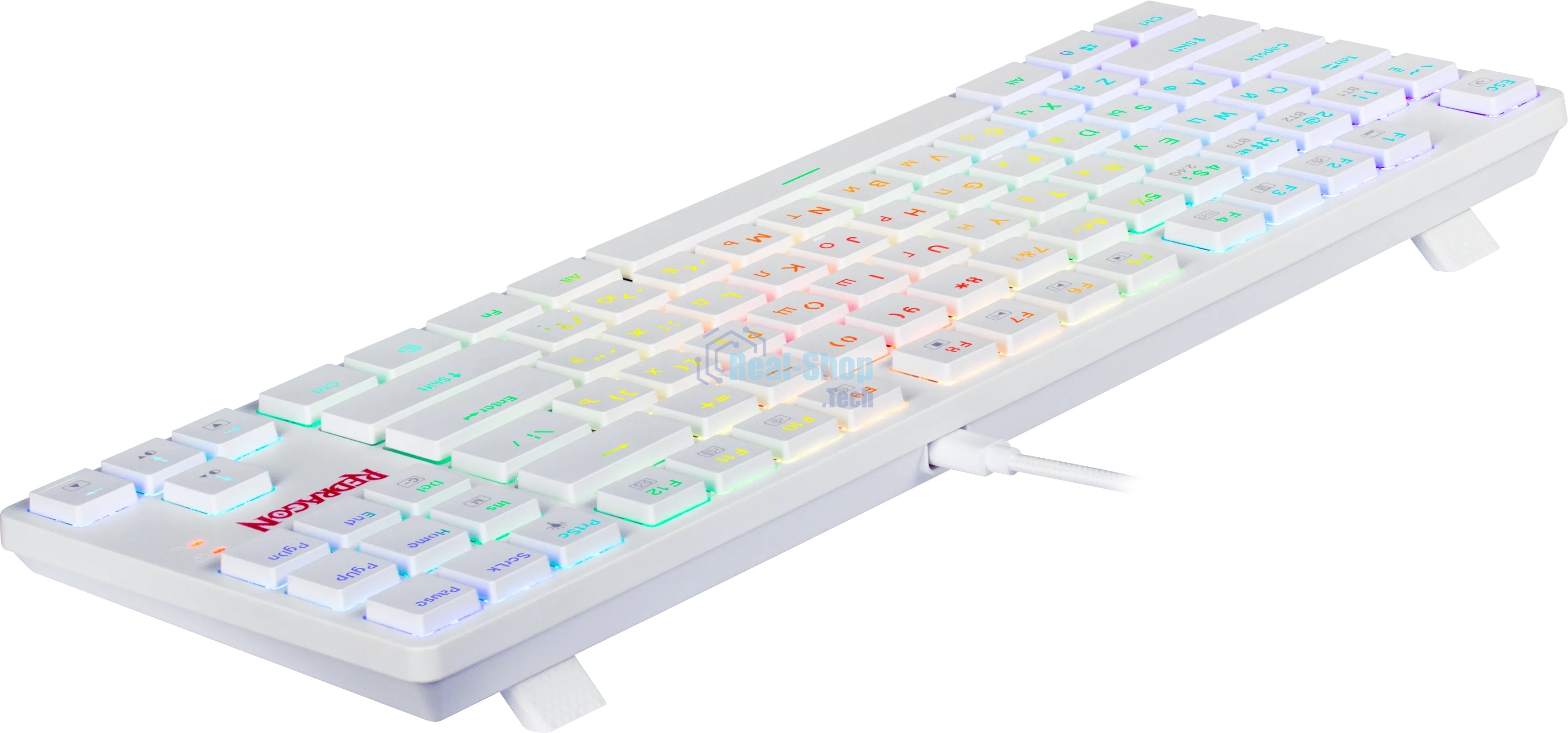 Клавиатура беспроводная Redragon Anubis беспроводная, USB, Bluetooth/Радиоканал, белый