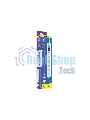 Сетевой фильтр PowerCube, PC PRO, 5 м, 6р, белый, 16А, SPL6-16-P-5M