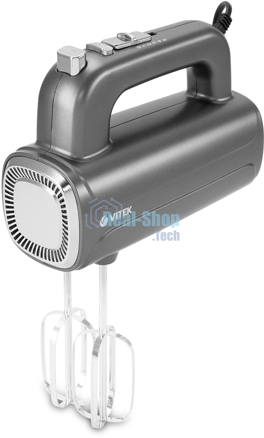 Миксер Vitek VT-1482 черный/серебристый, ручной, 1000 Вт, 5 скоростей