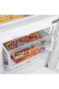 Холодильник Maunfeld MFF144SFW белый глянц. двухкамерный 154/52л морозилка снизу, ручная разморозка