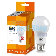 Лампа cветодиодная Iek LLE-A60-20-230-30-E27 ECO A60 шар 20Вт 230В 3000К E27 IEK
