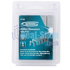 Скобы Gross 41706 6 мм, для мебельного степлера, усиленные, тип 53, 1000 шт.